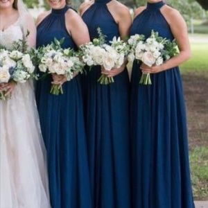 Azazie Bridesmaids dress size 8 navy only worn once